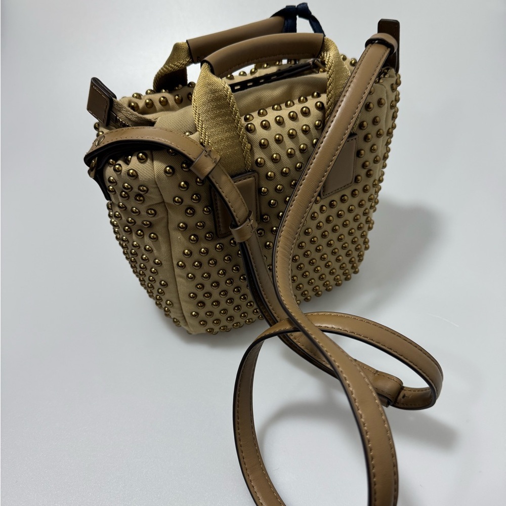 Moncler Micro Caradoc Tote Bag Khaki Gold - Picture 4 of 13